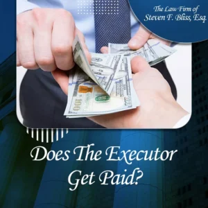 One man handing another man money for being an executor during the probate process.